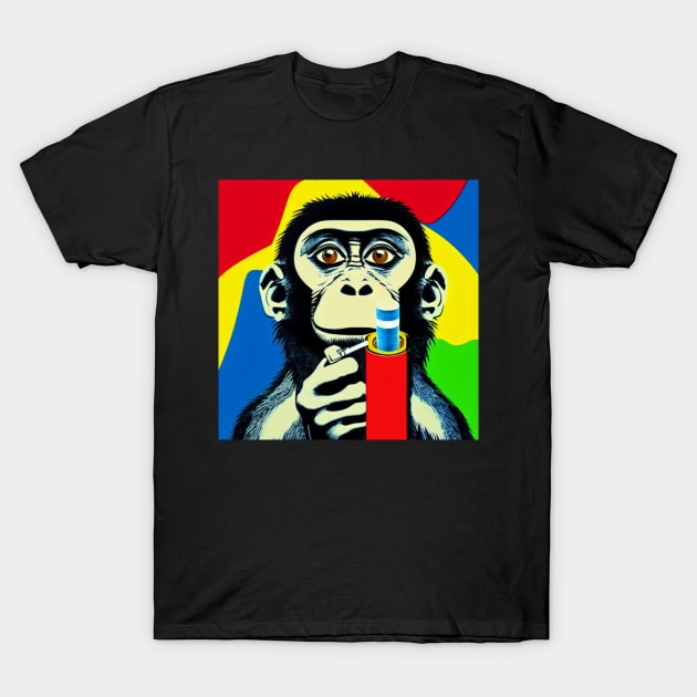 Colorful smoking monkey T-Shirt by O.M design